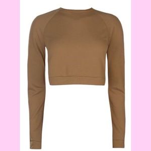 brown cropped sweatshirt